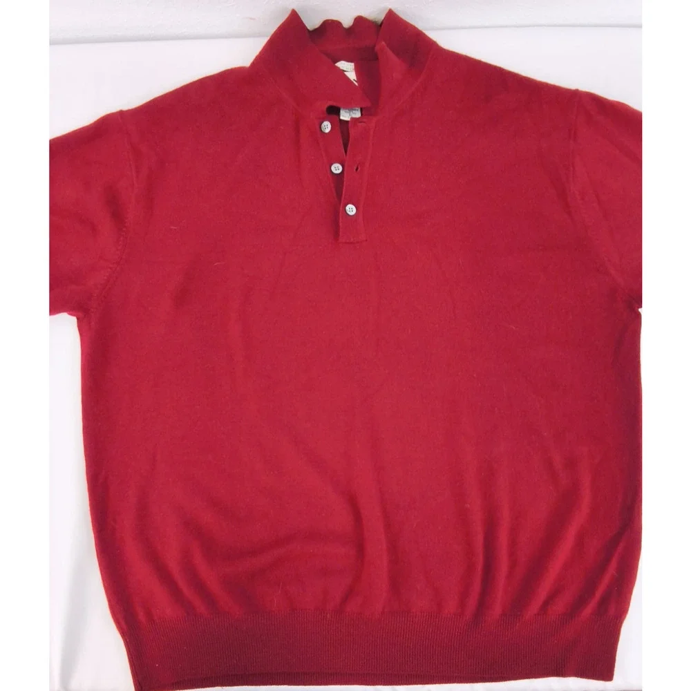 Alfani Merino Wool Polo Sweater Men's XL Red Vintage '90's Hong Kong #W5261
